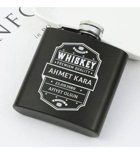 Premium Kişiye Özel Çelik İçki Matarası 6 Oz Yeşil