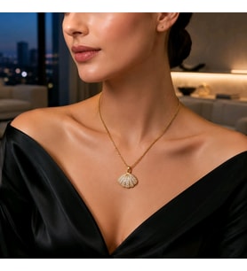 Gold Renk Lüks Açılan İstiritye Figürlü Gösterişli Kolye