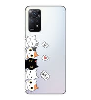 Redmi Note 11 Pro Uyumlu Kedi Karakterler Tasarımlı Şeffaf Telefon Kılıfı