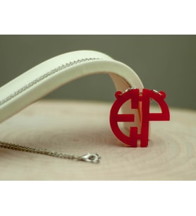 2 Harfli Circle Monogram Yazılı Pleksi Kolye