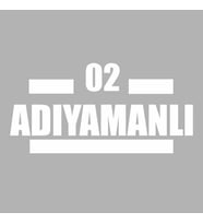 02 Adıyamanlı Araba Sticker siyah 17X8 CM (Beyaz)