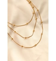 Çelik Altın Renkli Topçuk Tasarımlı Çoklu Kolye 5886 - SSSSSS7767-3428