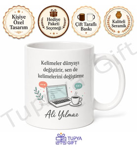 Blogger Hediyesi Baskılı Kupa Bardak Özel Tasarım İçerik Üretici Hediye