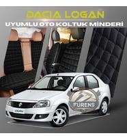 Dacia Logan Siyah Renk Tay Tüyü Cepli & Terletmez Sırtlı Oto Koltuk Minder Seti - Koltuk Koruma Kılıfı (ÖN & ARKA TAM SET)