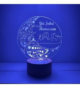 3 Boyutlu Ramazan Hediyesi 3d Ya Şehri Ramazan Ayı Dini Motifler Gece Lambası