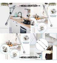Mutfak Dolap Kapak Amortisörü 120N Gazlı Piston (Gri)