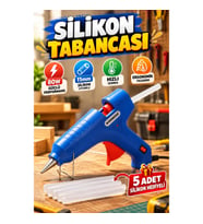 80 W 11 mm Silikon Tabancası 5 Adet Silikon Hediyeli Hobi ve Tamir Yapıştırma Seti