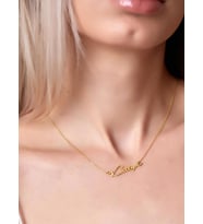 DKMN Gümüş Caitly İsim Kolye 925 Ayar Kadın Gümüş Kolye (Gold)