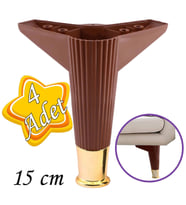 4 Adet Golden Ayak 15 cm Kahve Altın Gold Mobilya Kanepe Sehpa Ünite Koltuk Ayağı Baza Ayak Ayakları
