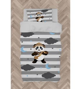 MEKTA HOME BEBEK VE ÇOCUK ODASI İzci Panda Desenli Nevresim Takımı