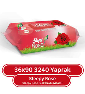 Sleepy Islak Havlu Mendil Gül Kokulu 36X90 lı 3240 Yaprak