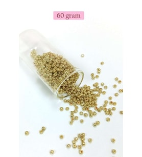 Dökme Cam Kum Boncuk (8/0) 3 mm - 60 Gram - Altın Rengi - BNC185