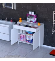 Modilayn EMİR 90x88x32,5 cm Çok Amaçlı 2 Kapak 1 Çekmece 1 Raf 2 Bölmeli Dolap