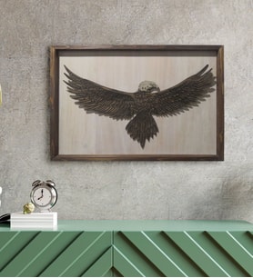 BK Gift Özel Yapım Kartal Kabartma Figürlü Ahşap Çerçeveli Tablo
