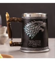 Vintage Ortaçağ Winter İs Coming Stark 500ml Paslanmaz Çelik Kabartmalı Kupa Bardak