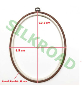 Nurge No:1 Oval Plastik Pano Kasnağı - Nakış Kasnağı 8.5x10,5cm - 10mm NO:230-6