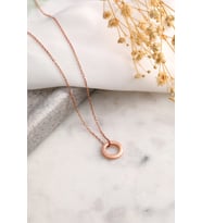 925 Ayar Gümüş Halka Kolye - Rose