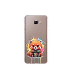 Samsung Galaxy J4 Core ile Uyumlu Splash Tilki Tasarımlı Şeffaf Silikon Kılıf
