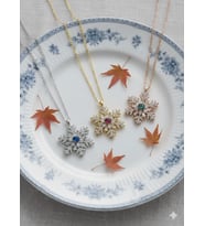 925 Ayar Doğum Taşlı Baget Kar Tanesi Kolye.rose.gold.rodaj