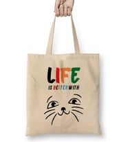 Funny Cat Lover Gifts For Women Men Kids Bez Çanta Uzun Saplı