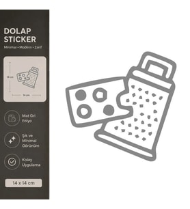 Rende Mat Gri Dekoratif Folyo Sticker 14x14 cm