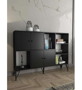 Wood'n Love Rüzgar 140 Cm Metal Ayaklı Konsol - Siyah / Siyah