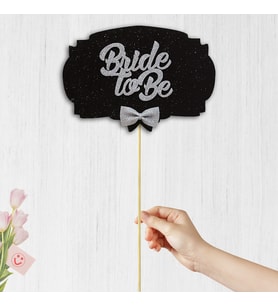 Bride To Be Konuşma Balonu Çubuğu - Siyah & Gümüş
