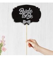 Bride To Be Konuşma Balonu Çubuğu - Siyah & Gümüş