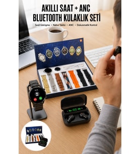 Yeni Model Akıllı Saat ve Ucuz Kaliteli Bluetooth Kulaklık Amoled Ekran Aynalı