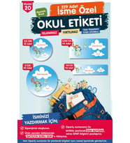 Okul Etiketi Küçük Prens Kalem Defter Etiketi Özel İsim Yazılabilen Etiket Seti - İsim Etiketi-T552-OE20