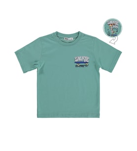 Civil Boys Skate Dog Baskılı 2-5 Yaş Tişört - Yeşil