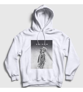 Presmono Unisex Beyaz Sky Eminem Kapüşonlu Sweatshirt 156040tt