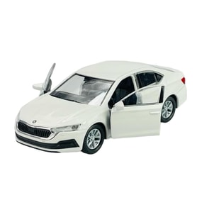 Oyuncak Metal Model Araba 1/36 Çek Bırak Beyaz Octavia