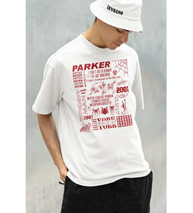 Peter Parker 2001 Spider-Man Baskılı Unisex Oversize Marveel Tişört