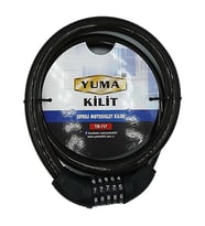Yuma Ym-747 120cm 20mm 5 Şifreli Siyah Motorsiklet Kilidi