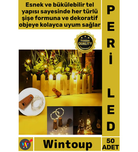 #Led Dekoratif Şişe Aydınlatma Günışığı Pilli Süsleme Ambiyans Şık Mantar Tıpa Peri Led 50'li Paket