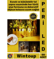 #Led Dekoratif Şişe Aydınlatma Günışığı Pilli Süsleme Ambiyans Şık Mantar Tıpa Peri Led 50'li Paket