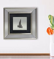 BK Gift Maşallah Tasarımlı Dekoratif Aynalı Gümüş Duvar Çerçevesi-2 (Beyaz)