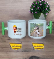 Mühendis Hanım Diyeceksiniz Kupa Bardak Fotoğraflı T Yeşil Kulplu Kadın Mühendise Mühendisler Günü Hediyesi