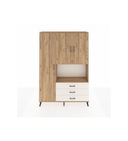 Arges Dolap 6 Raflı 3 Çekmeceli 3 Kapaklı 132x30x195 Çam-Çam/Aytaşı