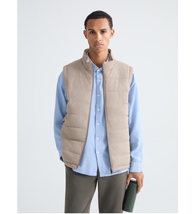 LCW Vision Kahverengi Slim Fit Dik Yaka Erkek Şişme Yelek