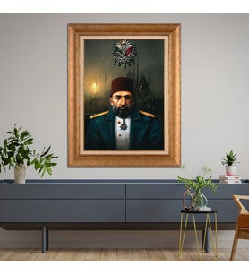 Altın Varaklı Paspartulu Çerçeveli Tablo a290