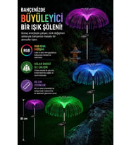 Coverzone Solar Bahçe Lambası 2 Adet, ENT 85 cm RGB Renk Değiştiren Solar Çim Lambası, Fiber Optik Dekoratif Dış Mekan Aydınlatma, Otomatik Açma Kapama S51