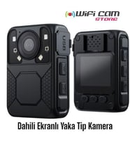 Gece Görüşlü Ekranlı Yaka Kamerası 64 GB Dahili Hafıza