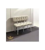 Ekru Renk Kumaş Sırtlı Bench Bank