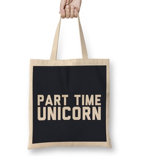 Part Time Unicorn Text Bez Çanta Uzun Saplı