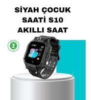 S10 Siyah Akıllı Çocuk Saati Konum Takip Güvenlik Özellikli