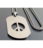 Künye Model Paslanmaz Çelik Barış Simgesi Peace Kolye