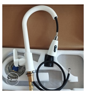 Fıskiyeli Beyaz Renk Eviye Bataryası - Hortumlu
