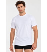 Yıldız Erkek Premium %100 Pamuklu Süprem Bisiklet Yaka Kısa Kollu T-shirt/Fanila/Atlet
